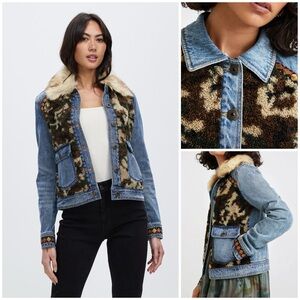Desigual ~ Slim Fur Effect Denim Jacket